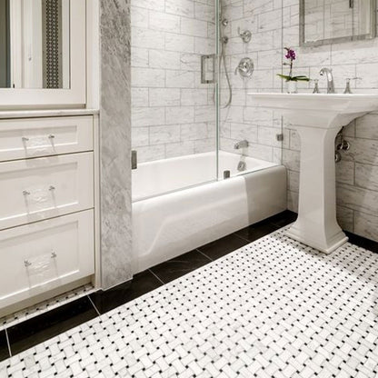 Design Element Basketweave Marble Tile (10 sq. ft. / case)