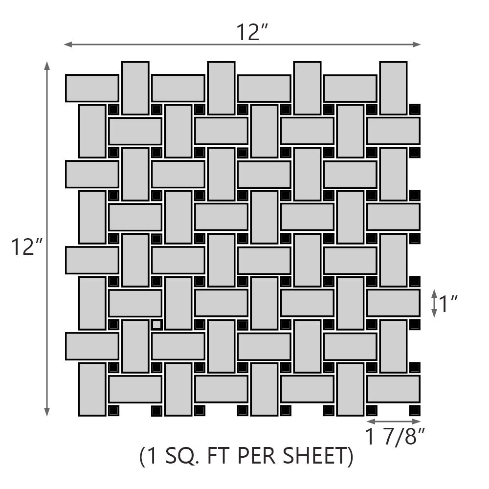 Design Element Basketweave Marble Tile (10 sq. ft. / case)