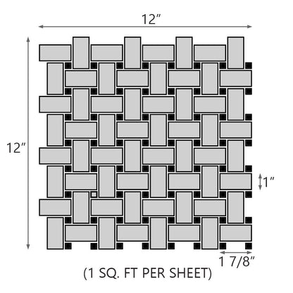 Design Element Basketweave Marble Tile (10 sq. ft. / case)