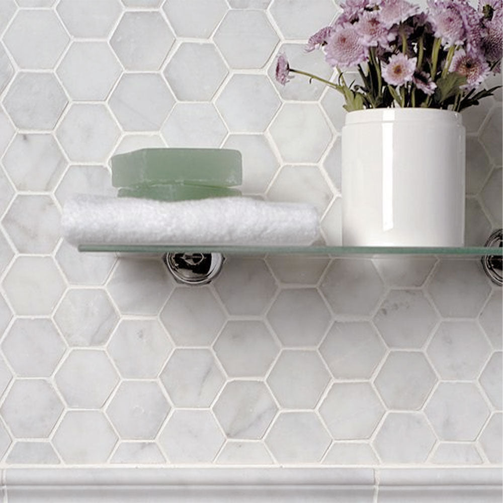 Design Element Hexagon Marble Tile (10 sq. ft. / case)