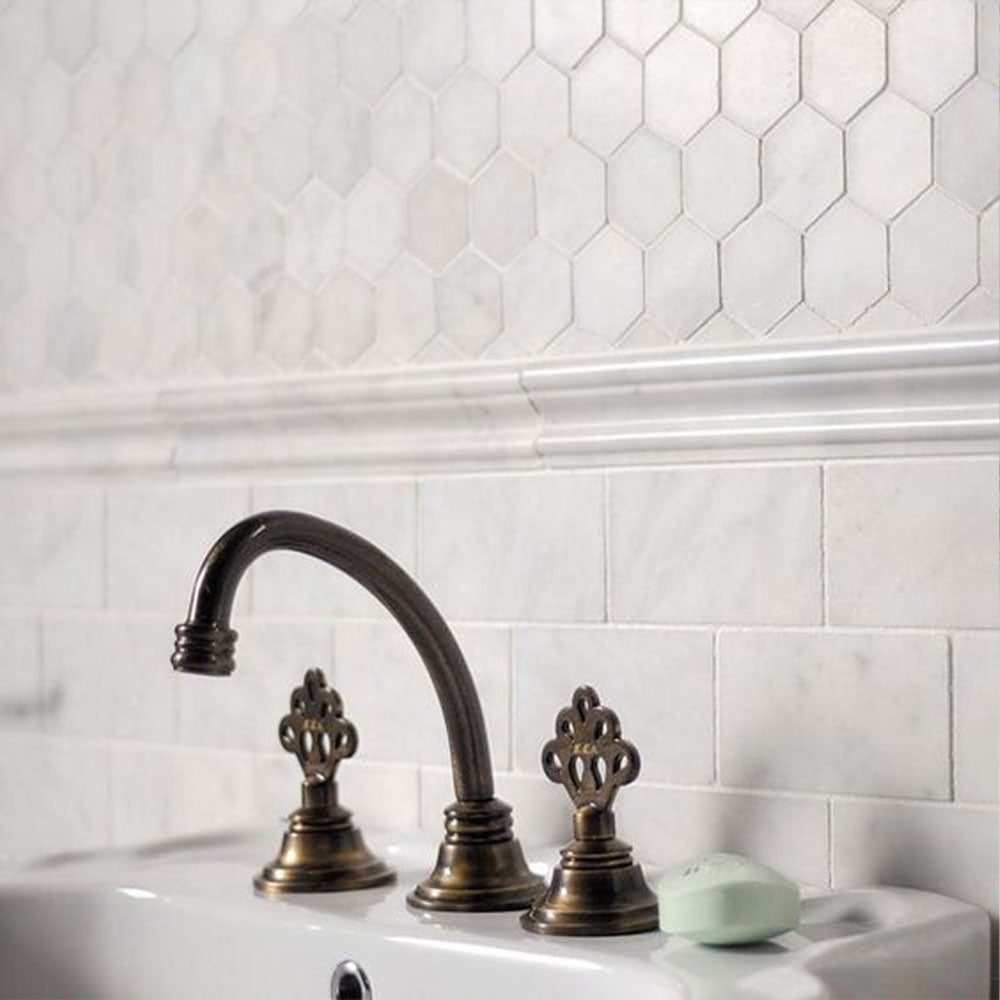 Design Element Hexagon Marble Tile (10 sq. ft. / case)