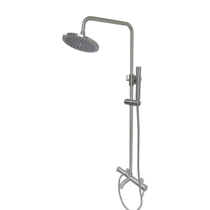 Rainfall Shower and Tub Wall Mount Faucet with Hand Shower in Brushed Nickel