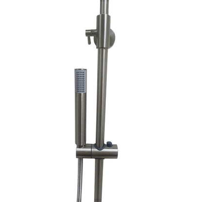 Rainfall Shower and Tub Wall Mount Faucet with Hand Shower in Brushed Nickel