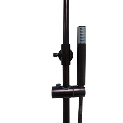 Rainfall Shower and Tub Wall Mount Faucet with Hand Shower in Oil Rubbed Bronze