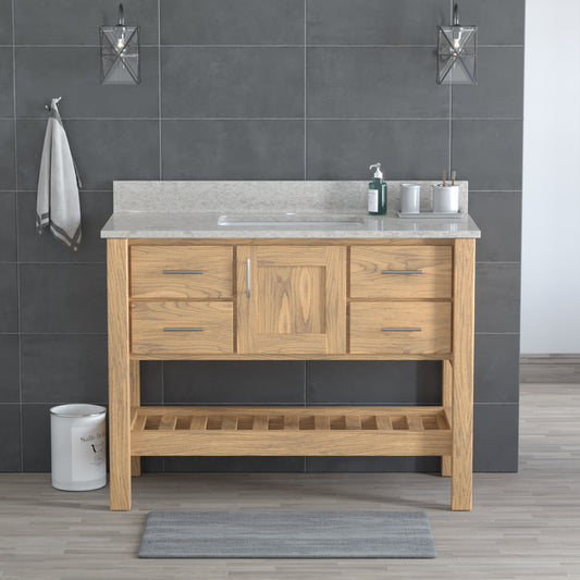 USA Patriot 48 Inch Oak Bathroom Vanity – Olympus Counter