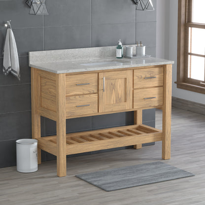 USA Patriot 48 Inch Oak Bathroom Vanity – Olympus Counter