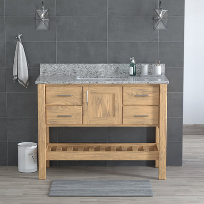 USA Patriot 48 Inch Oak Bathroom Vanity - Pepper Counter