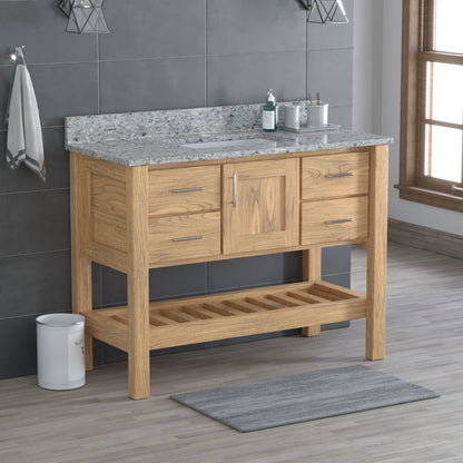 USA Patriot 48 Inch Oak Bathroom Vanity - Pepper Counter