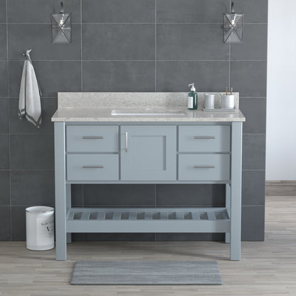 USA Patriot 48 Inch Gray Bathroom Vanity – Olympus Counter