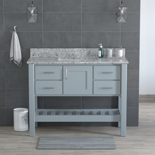 USA Patriot 48 Inch Gray Bathroom Vanity - Pepper Counter