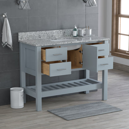 USA Patriot 48 Inch Gray Bathroom Vanity - Pepper Counter