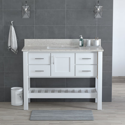 USA Patriot 48 Inch White Bathroom Vanity – Olympus Counter