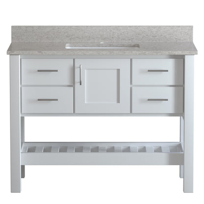 USA Patriot 48 Inch White Bathroom Vanity – Olympus Counter