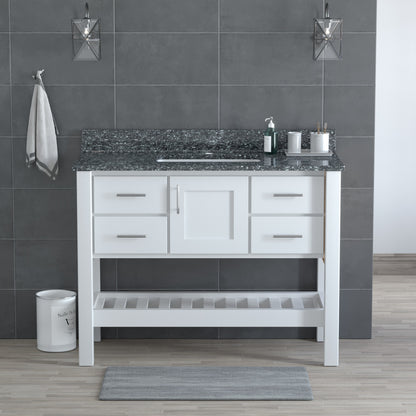 USA Patriot 48 Inch White Bathroom Vanity - Starry Counter