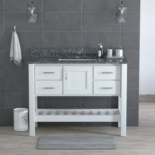 USA Patriot 48 Inch White Bathroom Vanity - Starry Counter