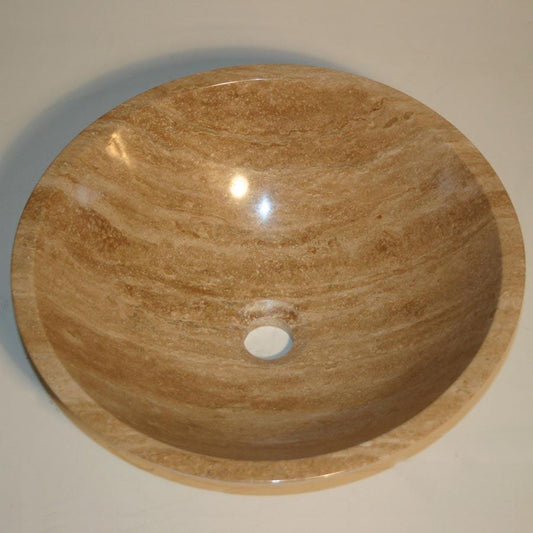 Travertine Stone Vessel without rim (16.25" D x 5.5"H)