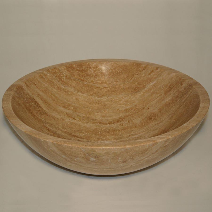 Travertine Stone Vessel without rim (16.25" D x 5.5"H)