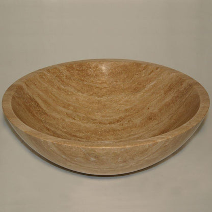 Travertine Stone Vessel without rim (16.25" D x 5.5"H)