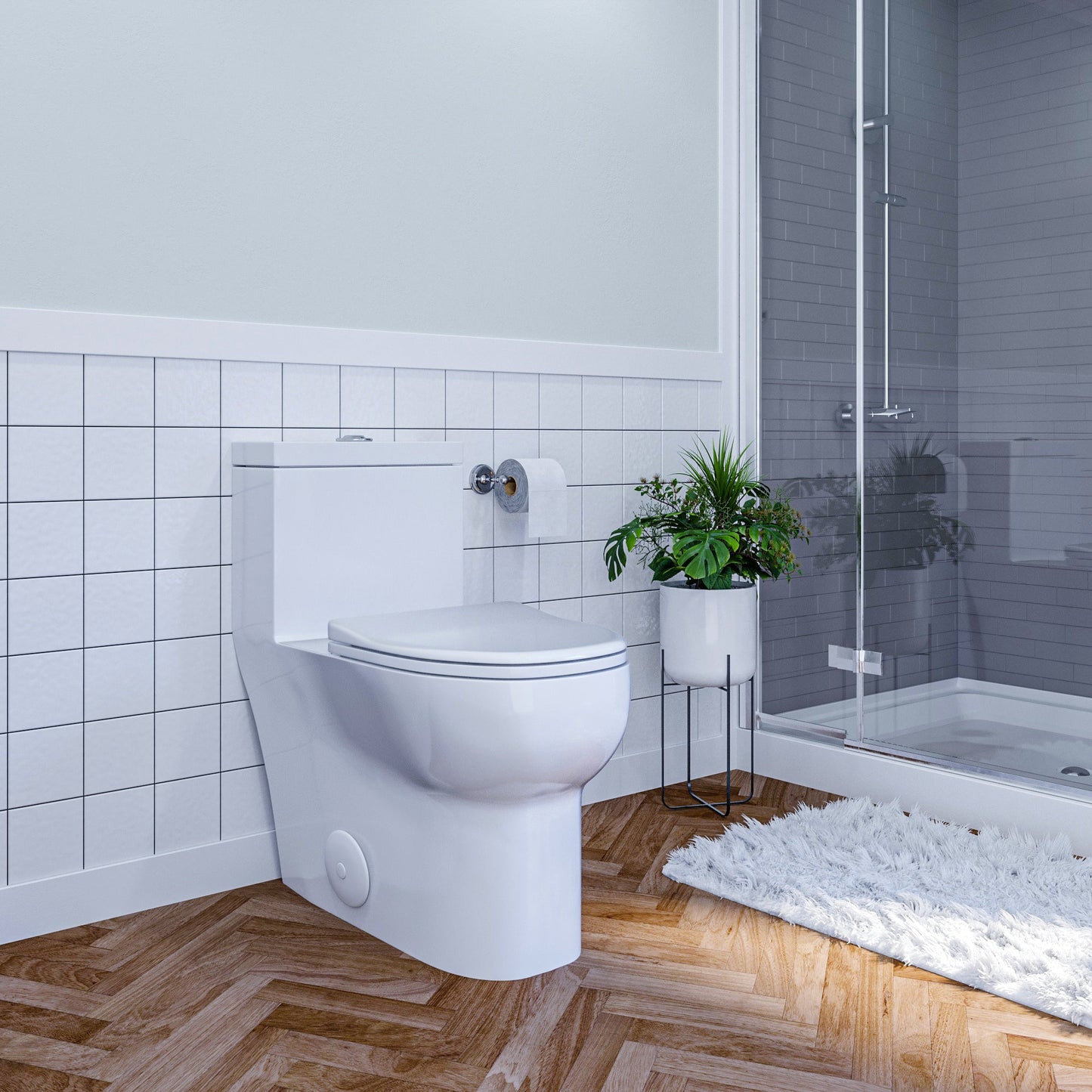 Venezia Dual Flush Elongated One-Piece Toilet (Seat Included)