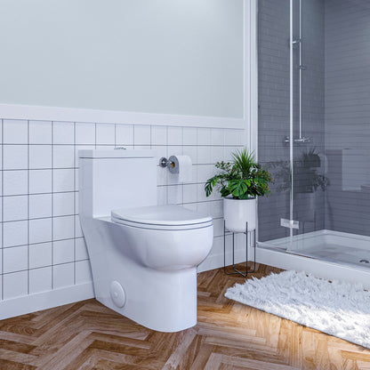 Venezia Dual Flush Elongated One-Piece Toilet (Seat Included)
