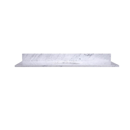 48" x 22" x 0.75" Carrara White Marble Top - 4" Backsplash, Single Oval Ceramic Sink (8" spread)