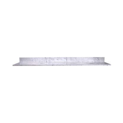 72" x 22" x 0.75" Carrara White Marble Top - 4" Backsplash, Double Oval Ceramic Sink (8" spread)