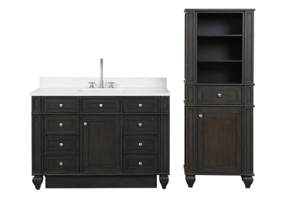 Winston 64" H X 24" W Linen Tower in Walnut