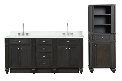 Winston 64" H X 24" W Linen Tower in Walnut