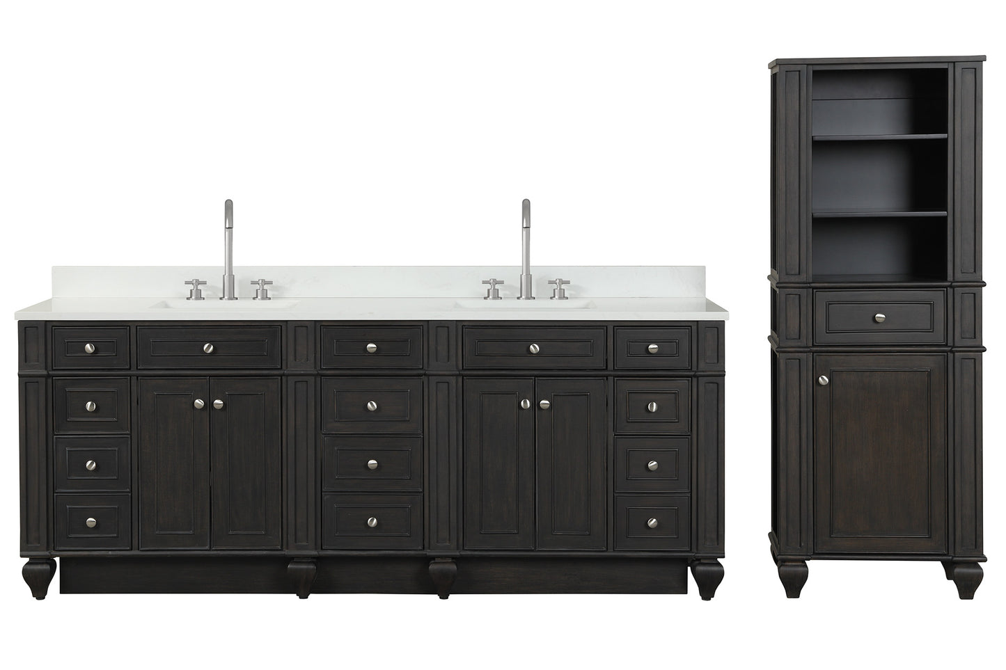 Winston 64" H X 24" W Linen Tower in Walnut
