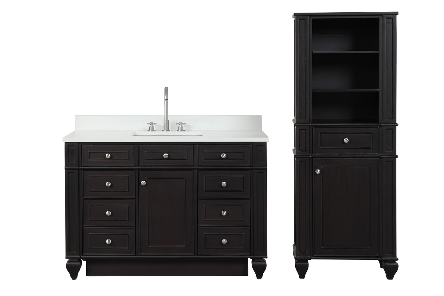 Winston 64" H X 24" W Linen Tower in Espresso