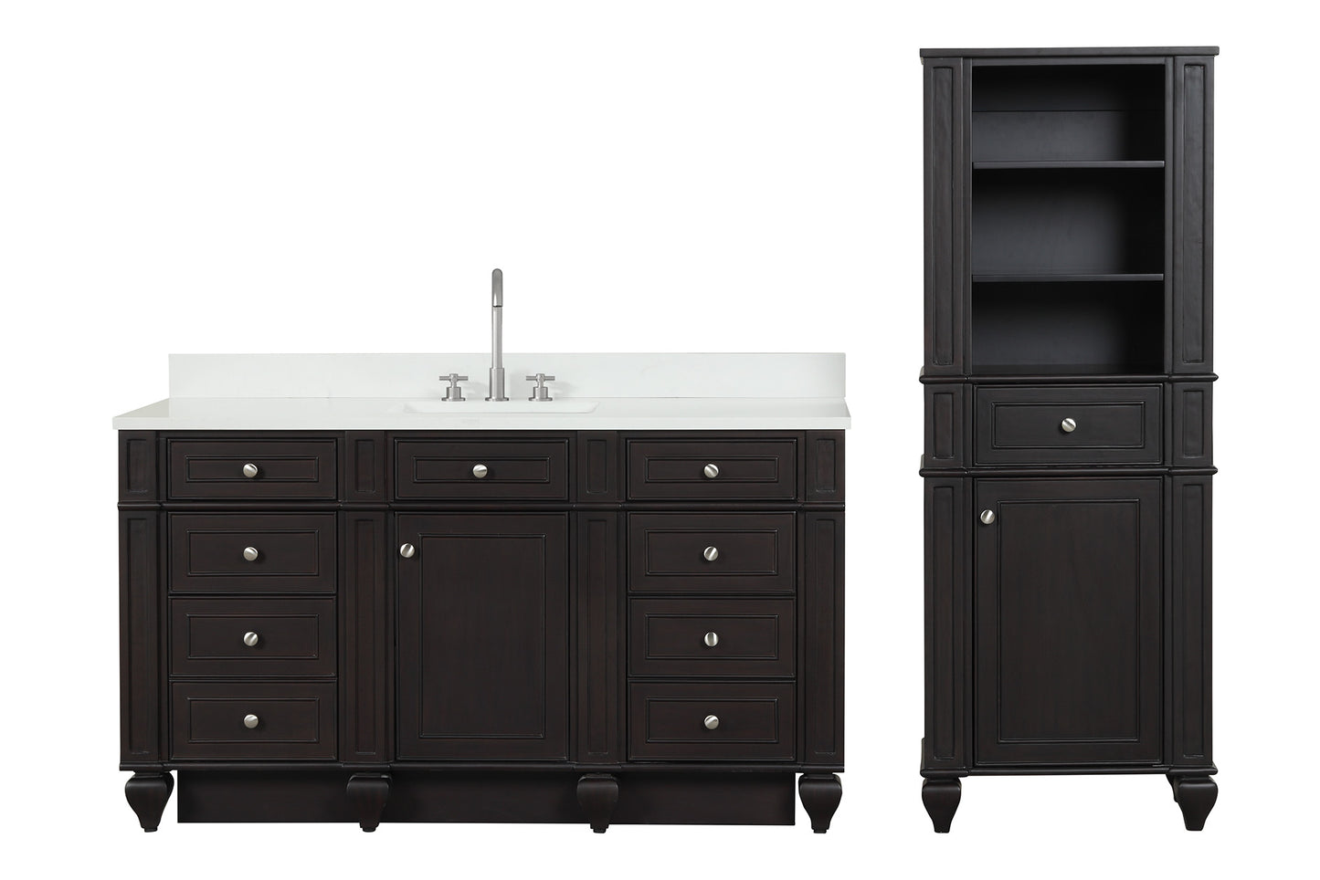 Winston 64" H X 24" W Linen Tower in Espresso