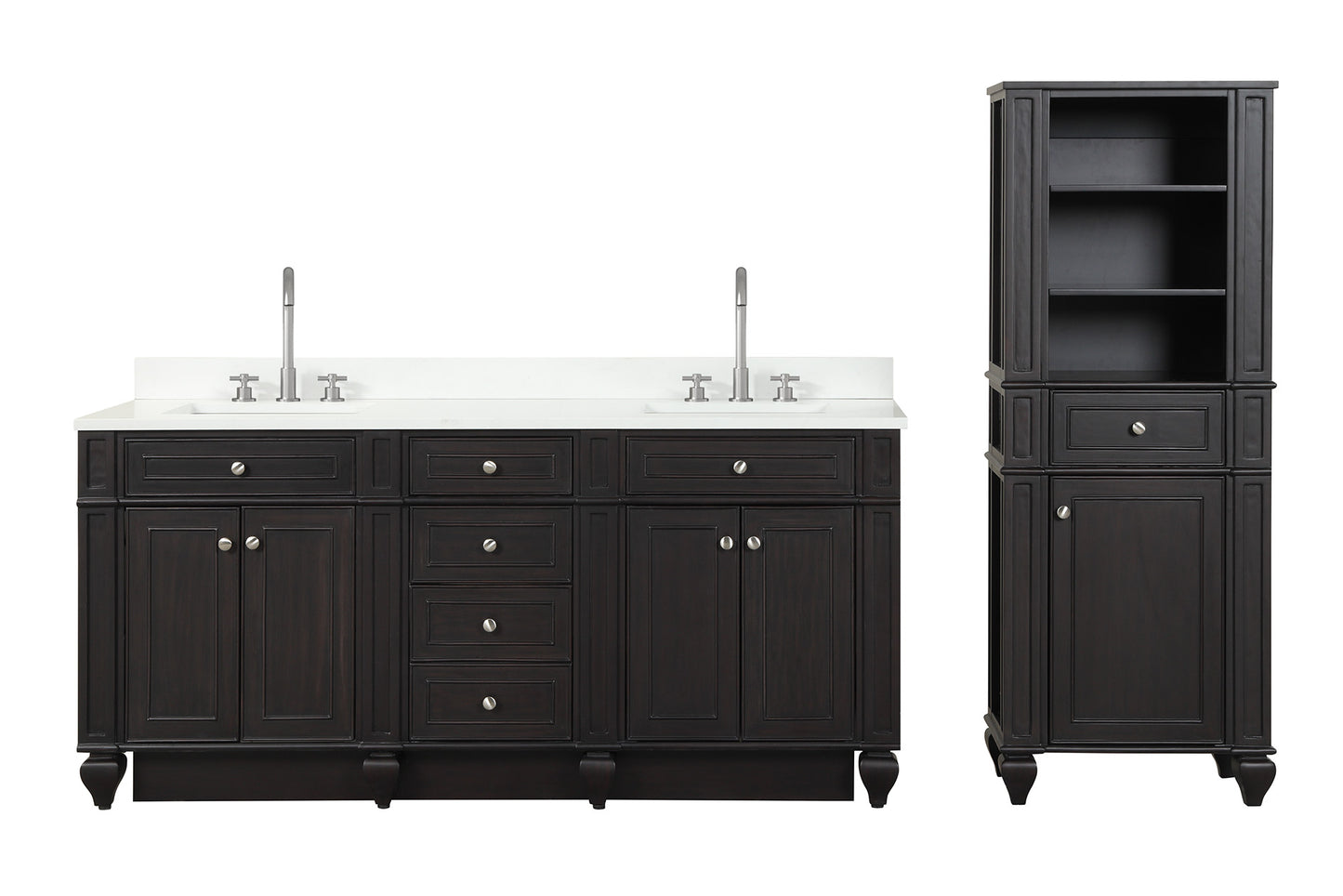 Winston 64" H X 24" W Linen Tower in Espresso