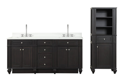 Winston 64" H X 24" W Linen Tower in Espresso