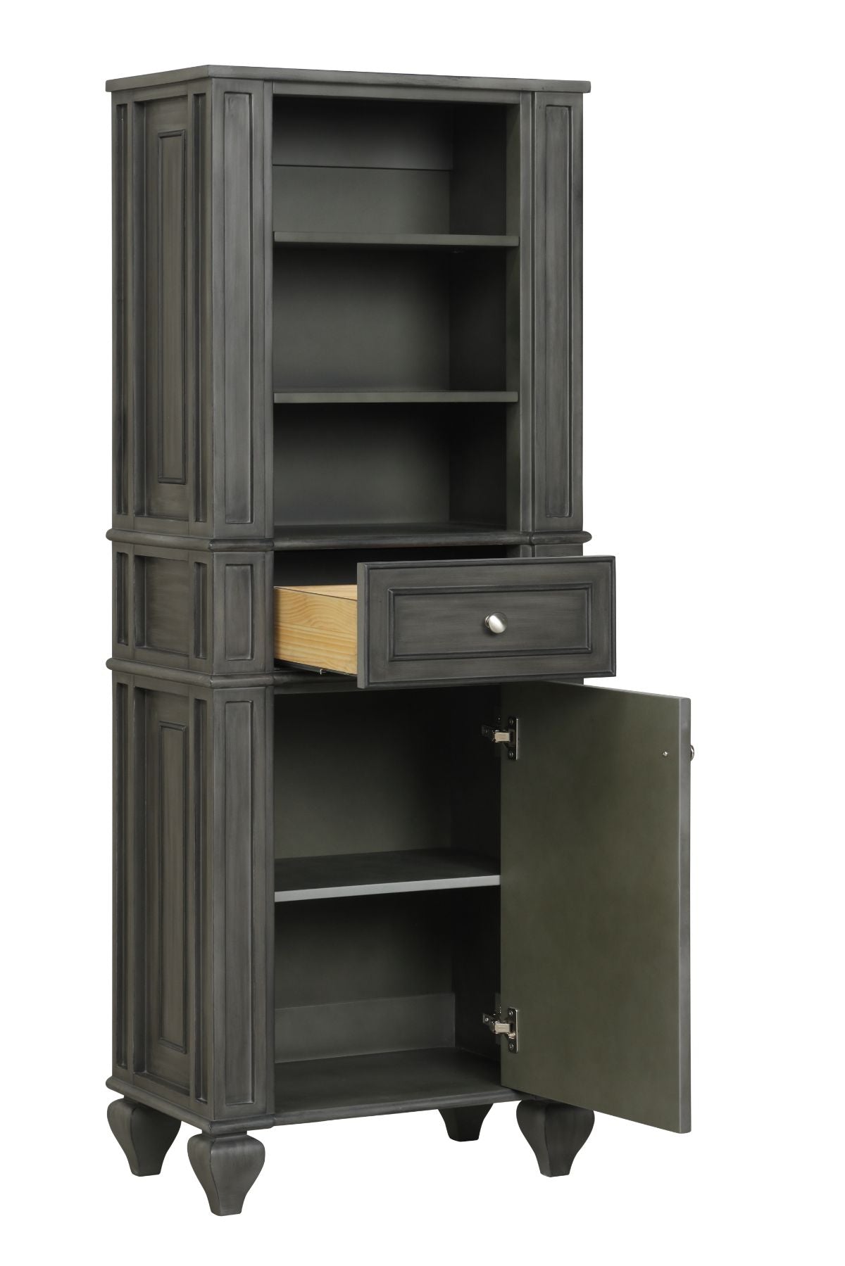Winston 64" H X 24" W Linen Tower in Antique Gray