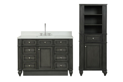 Winston 64" H X 24" W Linen Tower in Antique Gray