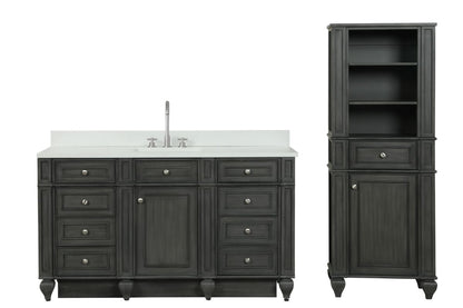 Winston 64" H X 24" W Linen Tower in Antique Gray