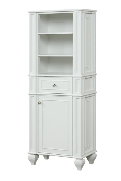 Winston 64" H X 24" W Linen Tower in Ivory White