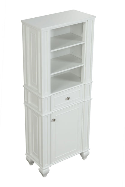 Winston 64" H X 24" W Linen Tower in Ivory White