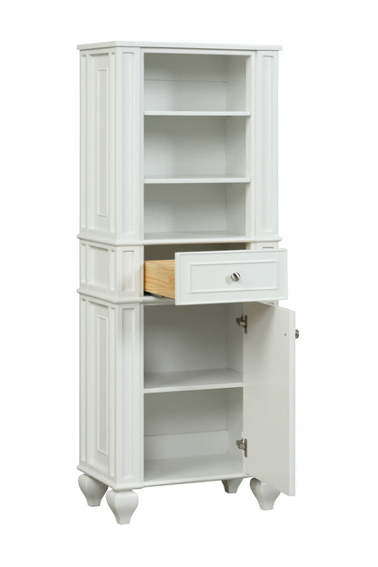 Winston 64" H X 24" W Linen Tower in Ivory White