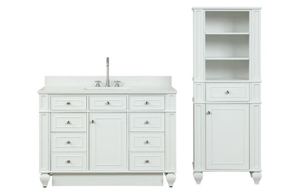 Winston 64" H X 24" W Linen Tower in Ivory White