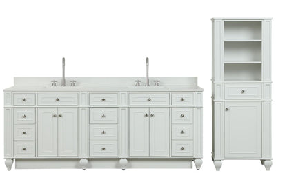 Winston 64" H X 24" W Linen Tower in Ivory White