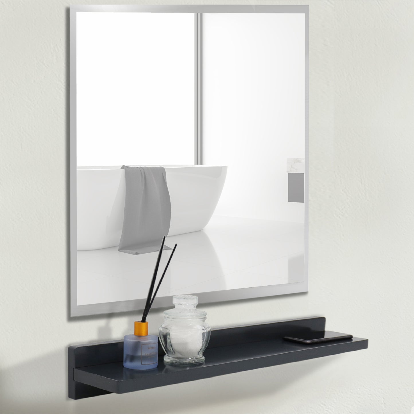 23.5" Wireless Charging Shelf and Frameless Mirror Set