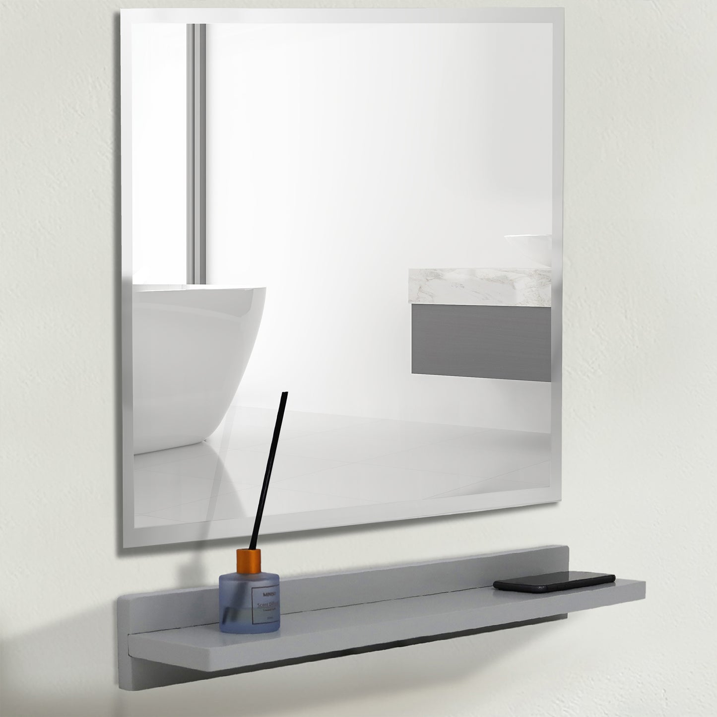 23.5" Wireless Charging Shelf and Frameless Mirror Set