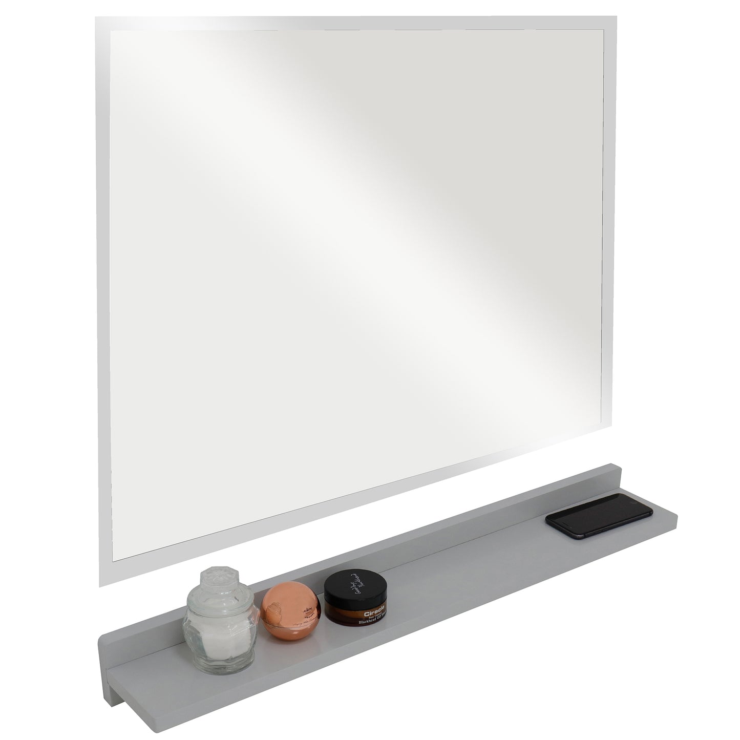30" Wireless Charging Shelf and Frameless Mirror Set