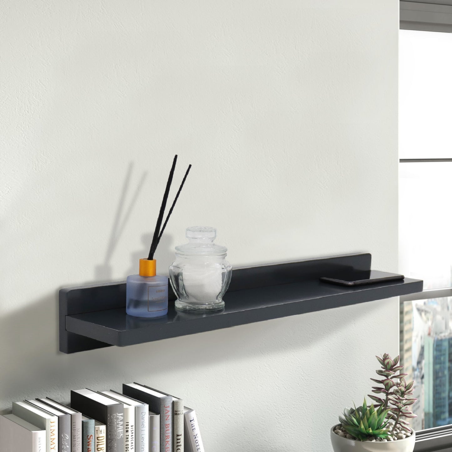35" Wireless Charging Shelf and Frameless Mirror Set