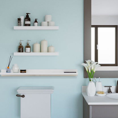 35" Wireless Charging Shelf and Frameless Mirror Set