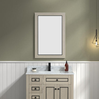 24"x36" LIGHT OAK MIRROR