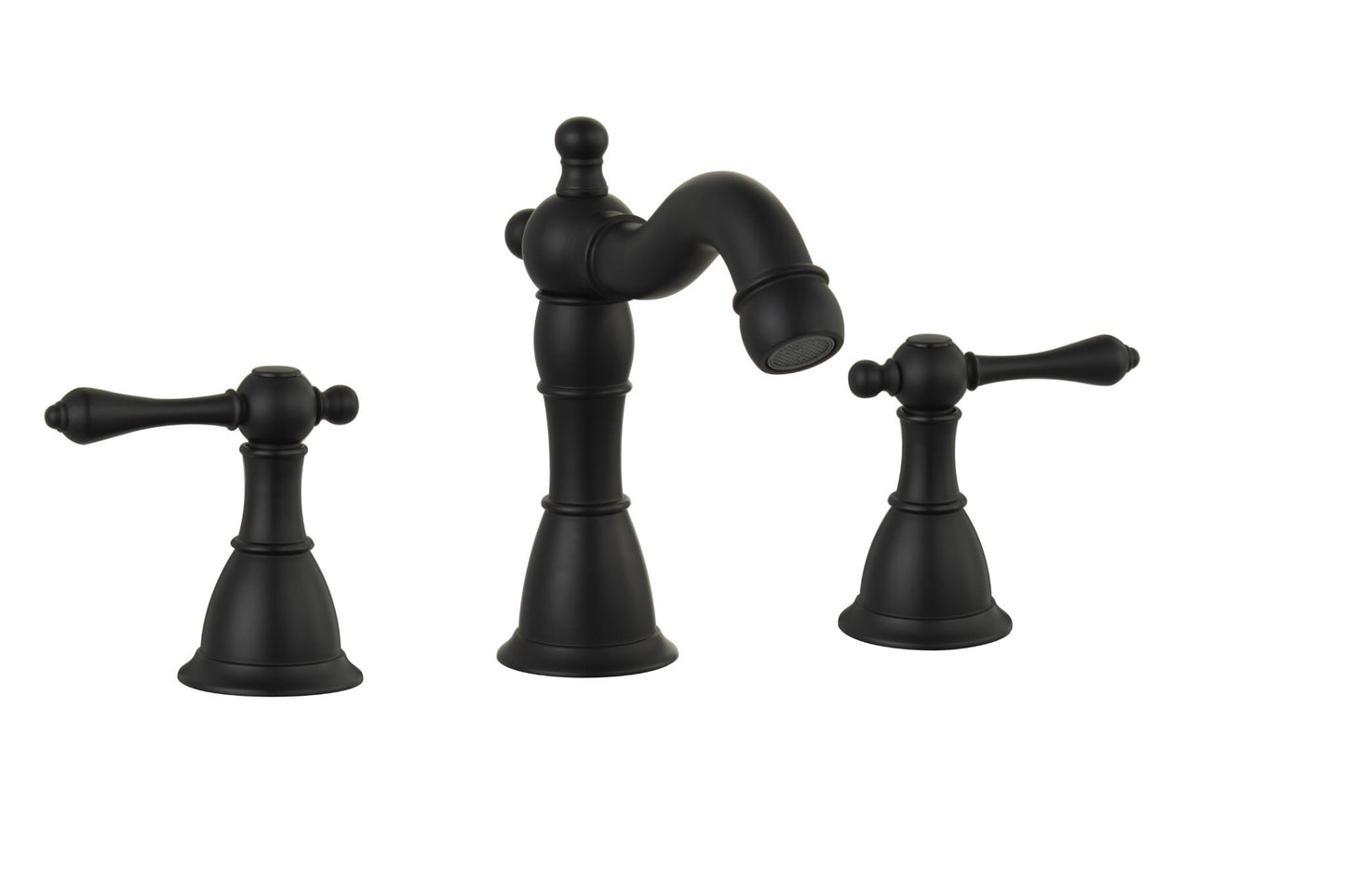 8" UPC WIDESPREAD FAUCET WITH DRAIN--MATT BLACK