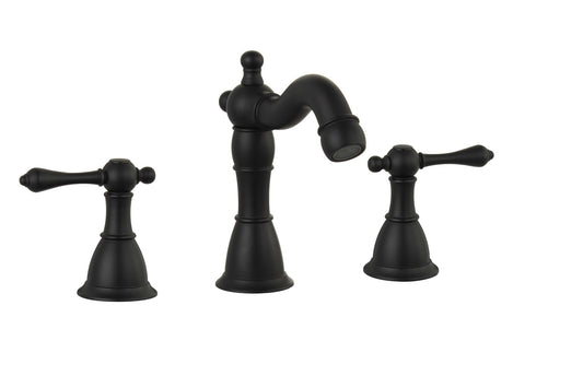 8" UPC WIDESPREAD FAUCET WITH DRAIN--MATT BLACK