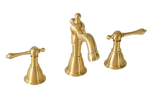 8" UPC WIDESPREAD FAUCET WITH DRAIN--BRUSHED GOLD